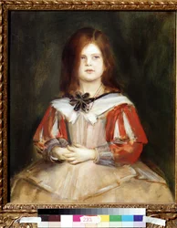 Portræt af Gabriella Lenbach (datter af maleren). Maleri af Franz von Lenbach (1836-1904)