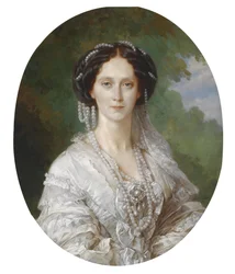 Portræt af kejserinde af Rusland Maria Alexandrovna (1824-1880), født prinsesse Marie af Hessen og af Rhinen (Maximilienne Wilhelmine Marie) - Portræt af Maria Alexandrovna (1824-1880), kejserinde af Rusland - Maleri af Franz Xaver Winterhalter (1805 -1873