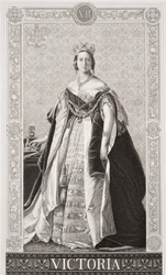 Dronning Victoria (1819-1901) fra `Illustrationer af engelsk og skotsk historie