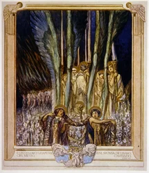 Illustration fra Dantes Den Guddommelige Komedie, Skærsilden, sang XXX: 10, 1921
