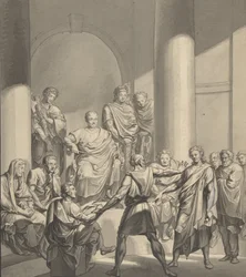 Samling af romerske figurer, fra Regulus, et skuespil af Collin, 1800-tallet.