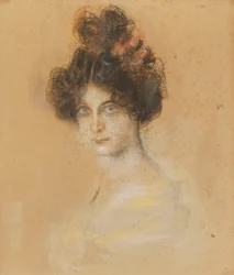 Franz von Lenbach - Portræt af den australske cancan-danser Saharet, 1899