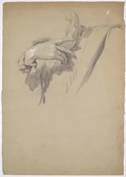 Detaljeret studie til maleriet "Leonardo spiller skak med sin muse"