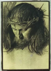 Kristi hoved, ca.1890 (kul og kridt)