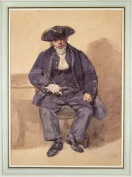 Portræt af John Adams, alias John Wilkinson, underofficer, 78 år gammel (akvarel)