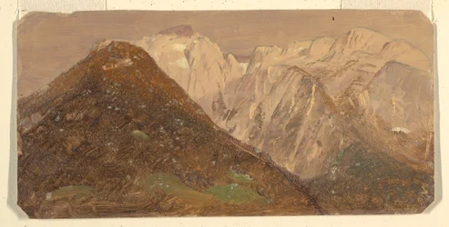 Tegning, Alpelandskab (sandsynligvis Schweiz), 1868