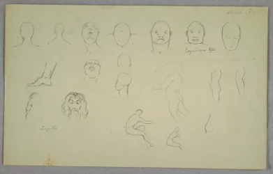 Tegning, anatomiske studier, 1865-70