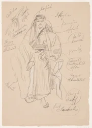 Tegning, arabisk mand, sandsynligvis februar 1868