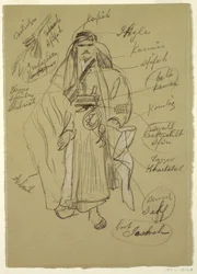 Tegning, arabisk mand, sandsynligvis februar 1868