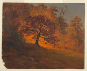 Tegning, efterårsløv, 1867