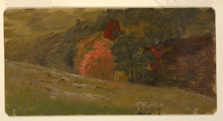 Tegning, Efterårslandskab, ca. 1865