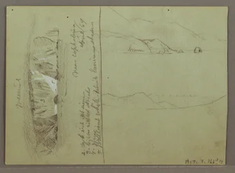 Tegning, Bare Hill, Akropolis ved Korinth, Grækenland, april 1869