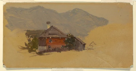 Tegning, Berchtesgaden, bondens hus, 1868