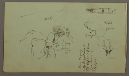 Tegning, kampesten, hus, april 1868