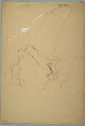 Tegning, kampesten, den canadiske bank, 1858