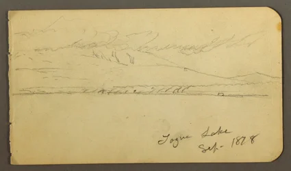 Tegning, Katahdin-bjerget med skydække, 1878