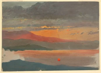 Tegning, Skystudier ved solnedgang, 1860-70