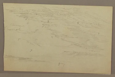 Tegning, studie af skyer, 1860