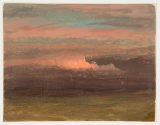 Tegning, Skystudie ved solnedgang, 1860-70