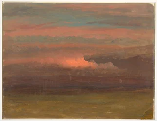 Tegning, Skystudie ved solnedgang, 1860-70