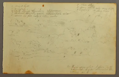 Tegning, studie af skyer, muligvis 1844
