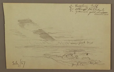 Tegning, Skyet himmel, 1867