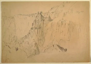 Tegning, Kyst med stejle klipper, august 1885