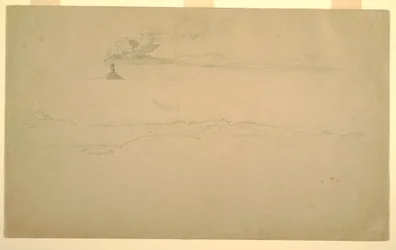 Tegning, Cotopaxi fra Guapulo, Ecuador, 24. juni 1857