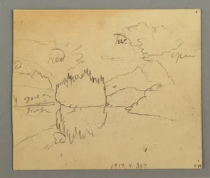 Tegning, Døde træer, plante, muligvis 1868