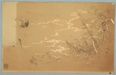 Tegning, Detailbillede af kanten af den canadiske bank, august 1858