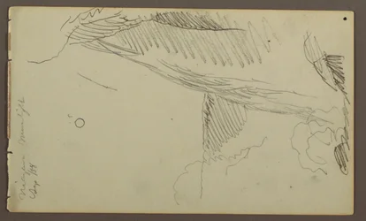 Tegning, vandfald i måneskin, 1858