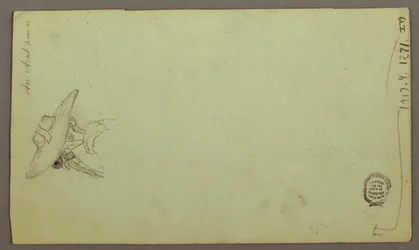 Tegning, Figurstudier, Sejlbåd, Arkitekturstudier, muligvis 1868