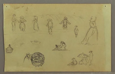 Tegning, Figurstudier ved brændingen, muligvis 1857-58