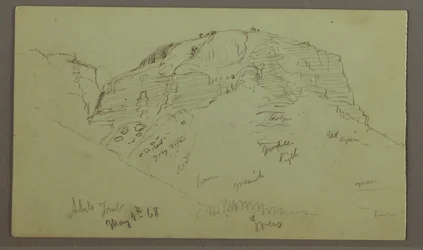 Tegning, Flat Rocky hill, 4. maj 1868