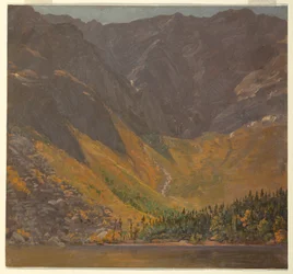 Tegning, Great Basin, Mount Katahdin, Maine, før 1878