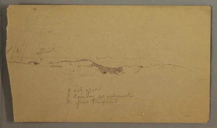 Tegning, Bakker, regnbue, muligvis 1865-66