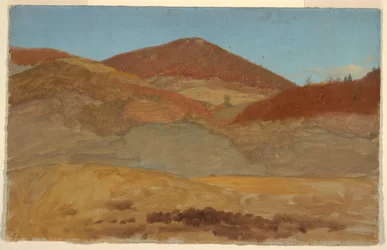 Tegning, bakket landskab, efterår, 1870-80
