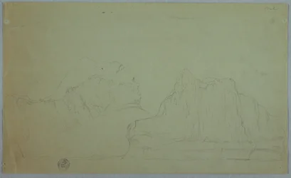 Tegning, Isbjerg med to toppe, juni eller juli 1859