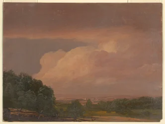 Tegning, landskab (muligvis Hudson Valley), 1860-70