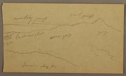Tegning, landskab, august 1865