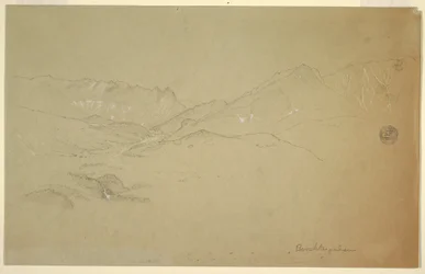 Tegning, Landskab nær Berchtesgaden, juni-juli 1868