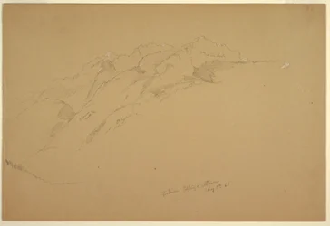 Tegning, Landskaber mellem Golling og Abtenau, 5. august 1868