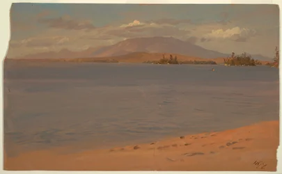 Tegning, Mount Katahdin fra Lake Millinocket, 1878