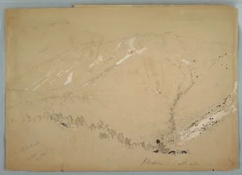 Tegning, Mount Katahdin, set fra syd, august 1852
