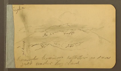 Tegning, bjergflanke, 1889
