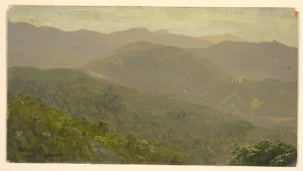 Tegning, bjerglandskab, august 1865