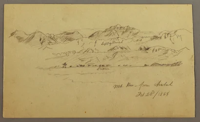 Tegning, Mountain Peaks, 22. februar 1868