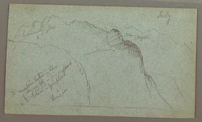 Tegning, Mountain Peaks, muligvis juli 1868