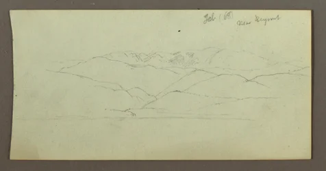 Tegning, bjergkæde, februar 1868