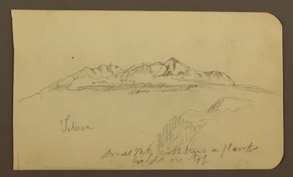 Tegning, bjergkæde, Toluca; bagside: Bjergkæde, Toluca, 7. januar 1885